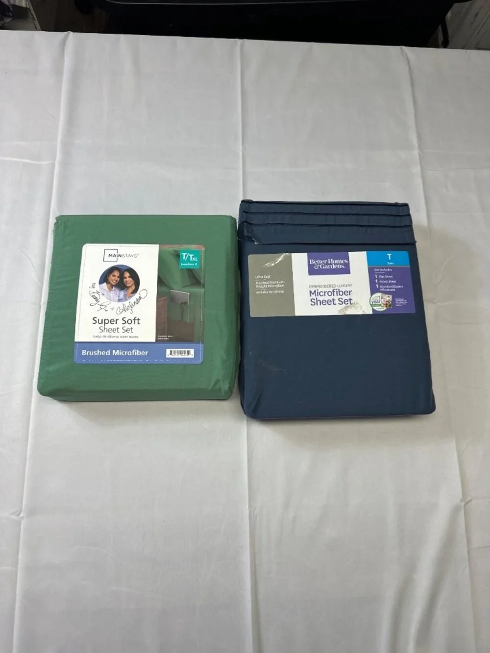 twin sheets 2 sets better home garden blue main street super soft green nwt s